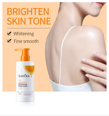 SADOER Vitamin C Body Lotion Creams Moisturising Exfoliating Leg Arm Back Body Skin Care Cream for Women Men